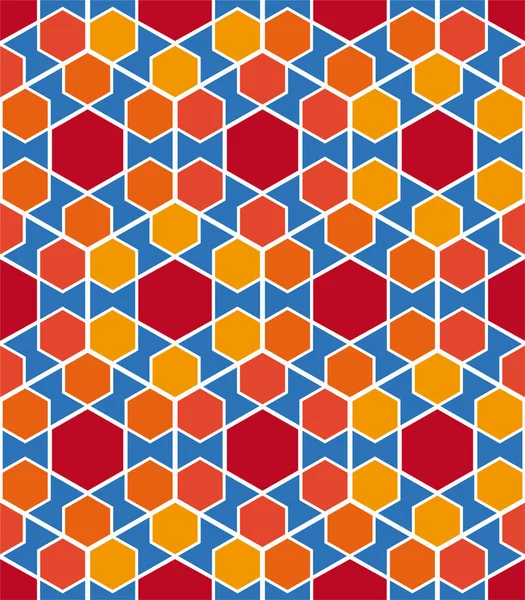 Arabská Mozaika Bezešvé Vzor Barvách Arabský Styl Digitální Tapiserie Textilní — Stockový vektor