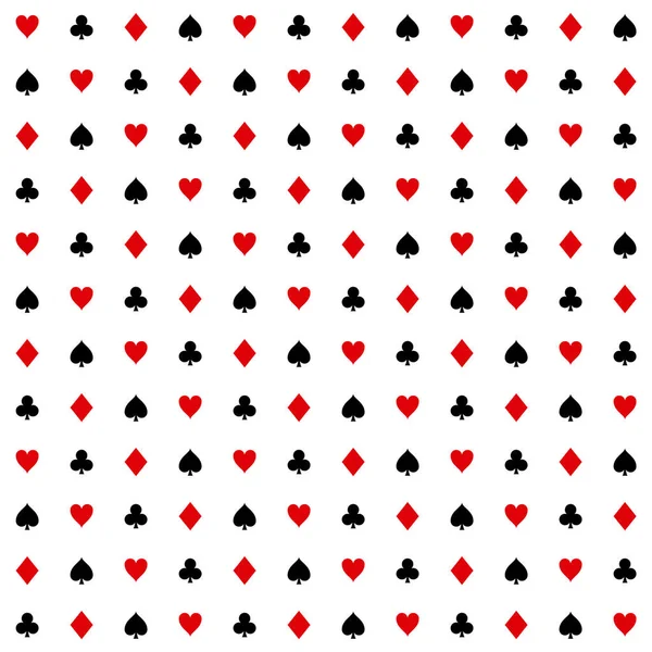 Playing Card Suit Seamless Pattern Red Black Card Symbols — Stock Vector