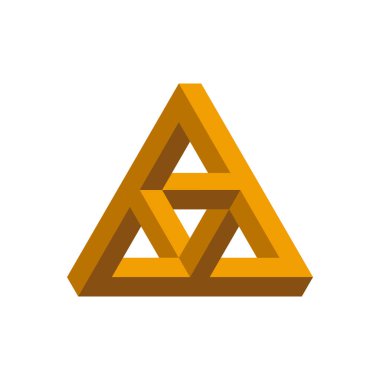 Penrose Üçgeni. İmkansız bir şekil. Optik yanılsama. Vektör illüstrasyonu.