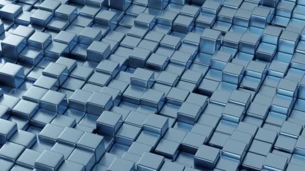 Swell Blue Cubes Motion Graphic Seamless Loop Animation — Stock Video