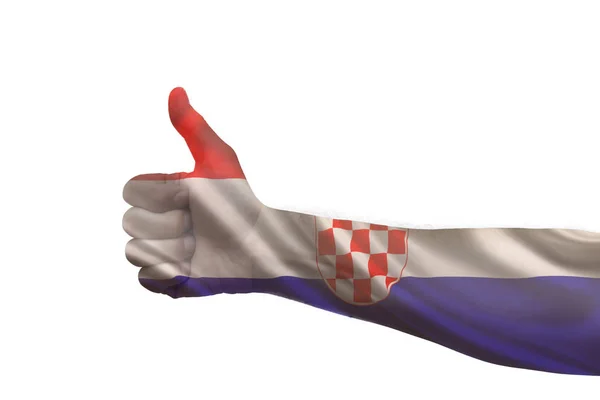 Weltcupsieg Daumen Hoch Flagge Von Kroatien — Stockfoto