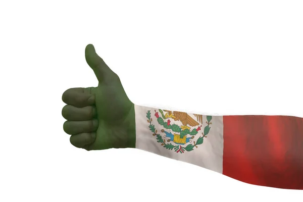 World Cup Thumbs Flag Mexico — Stock Photo, Image