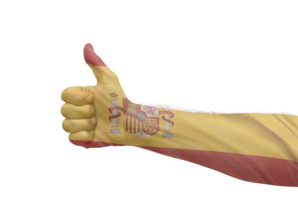 World Cup Thumbs Flag Spain — Stock Photo, Image