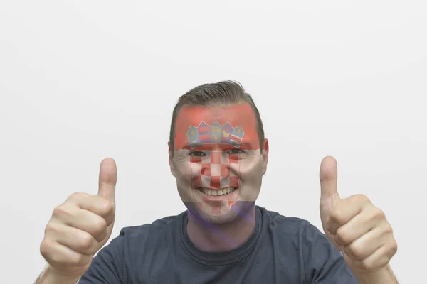 Smiling Man Supporting National Team — Stock Photo, Image