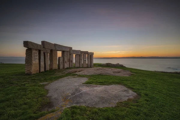 Park Gevormd Door Menhirs Corua Stockfoto