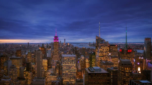 Udsigt Manhattan Skyline New York - Stock-foto