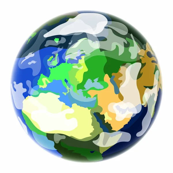 Planet Erde isoliert auf weißem Hintergrund. flachen Planeten Erde Ikone. Vektorillustration. — Stockvektor