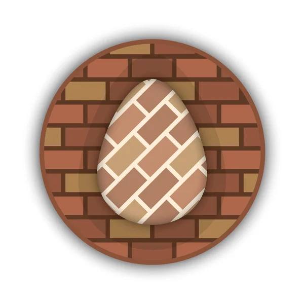 The egg that filled bricks in a curcle. Vector illustration. Logo — Stock Vector