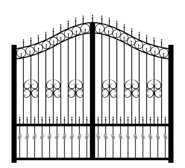 Kapılar beyaz arka plan üzerinde izole şekli. Vektör çizimi.