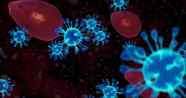 Coronavirus hücreleri. Mikroskop altında solunum enfeksiyonlarına neden olan bir virüs grubu. 3B görüntüleme, 3B resimleme