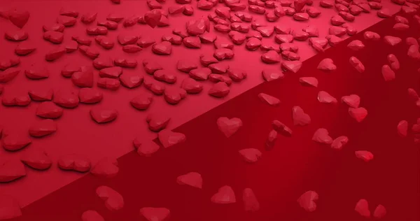 Romántico Lindo Caída Corazones Poligonales Día San Valentín Fondo Del — Foto de Stock