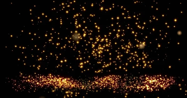 Golden Confetti Bokeh Luzes Sobre Textura Ano Novo Chinês Preto — Fotografia de Stock