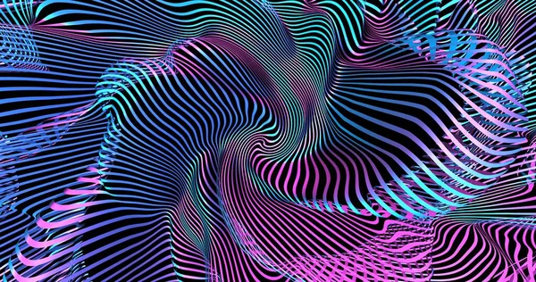 Flüoresan sıvı renklerde neon arka plan. Ultraviyole soyut mavi, mor, pembe renk. - Evet. Sanal gerçeklik tasarımı 3D görüntüleme