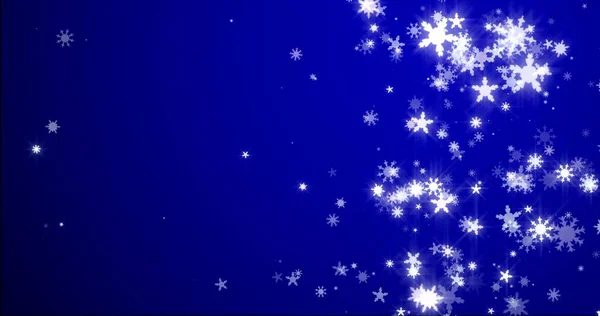 Świąteczne Tło Płatkami Śniegu Spadający Śnieg Niebieskim Tle Renderowania — Zdjęcie stockowe