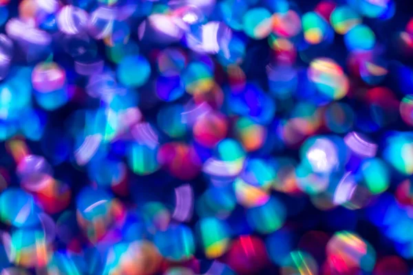 Fondo Festivo Brillo Azul Arco Iris Con Luces Bokeh Concepto — Foto de Stock