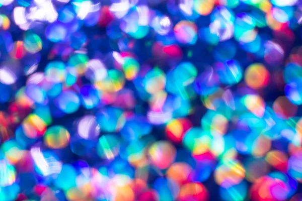 Fondo Festivo Brillo Azul Arco Iris Con Luces Bokeh Concepto — Foto de Stock