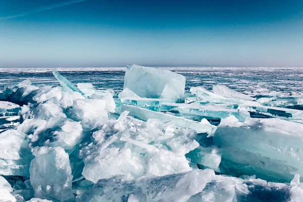 Derreter Fendas Gelo Fundo Inverno Ártico Gelo Inverno Longo Costa — Fotografia de Stock
