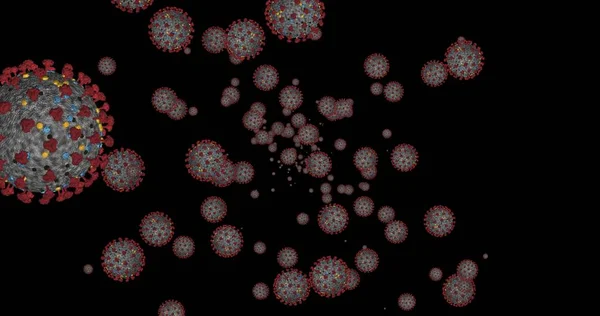 Coronavirus cells COVID-19 Infectious disease. Fast transmission spread disease. High concentration of coronavirus animation. 3D rendering  with alpha chanel 3D illustration