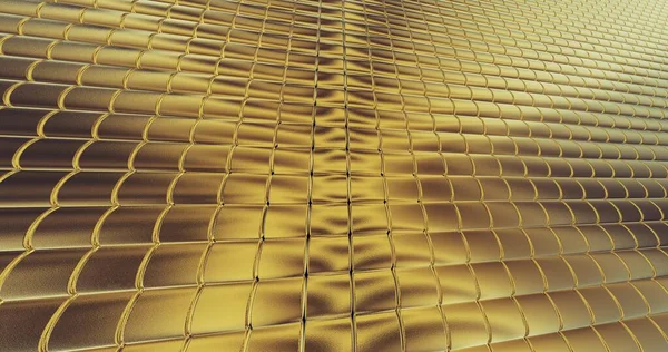 Foglio Oro Piastrelle Texture Sfondo Superficie Digitale Illustrazione — Foto Stock