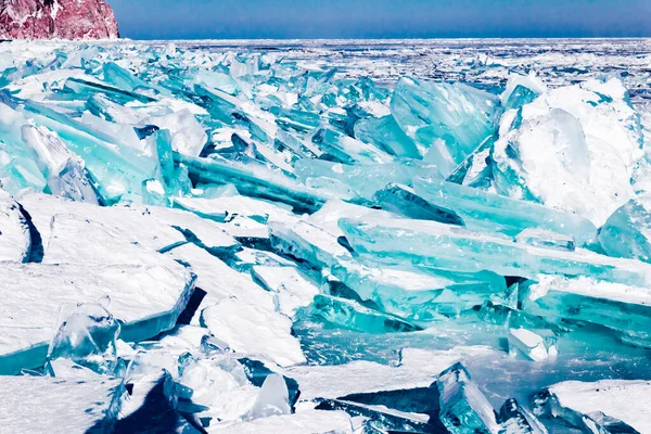 Derreter Fendas Gelo Fundo Inverno Ártico Gelo Inverno Longo Costa — Fotografia de Stock