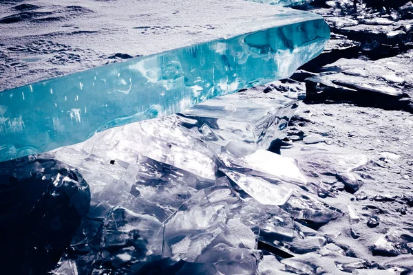 Eisblöcke Die Der Sonne Glänzen Arktischer Winterhintergrund Wintereis Der Küste — Stockfoto