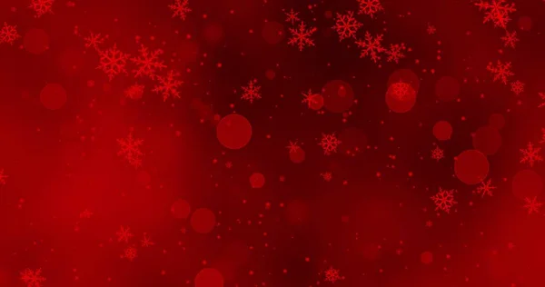 Golden Confetti Red Snowflakes Bokeh Lights Ray Light Red Merry — Stock Photo, Image