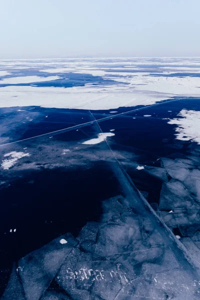 Blaueisstruktur Abstrakter Arktischer Winterhintergrund Wintereis Der Küste — Stockfoto