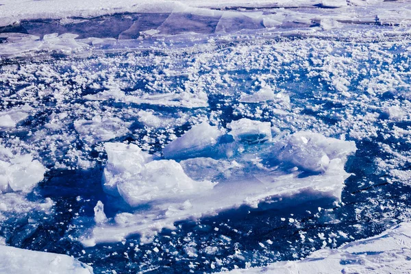 Blaueisstruktur Abstrakter Arktischer Winterhintergrund Wintereis Der Küste — Stockfoto