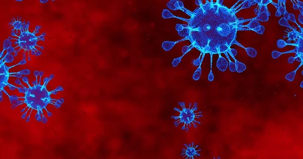 Coronavirusceller Covid Infektionssjukdom Snabb Smittspridning Hög Koncentration Coronavirus Animation Rendering — Stockfoto