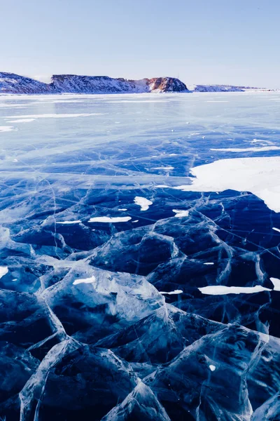 Látványos Téli Táj Absztrakt Sarkvidéki Téli Háttér Téli Jég Part — Stock Fotó