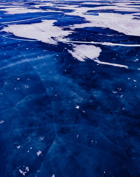 Niebieska Tekstura Lodu Streszczenie Arktycznego Zimowego Tła Zimowy Lód Wzdłuż — Zdjęcie stockowe