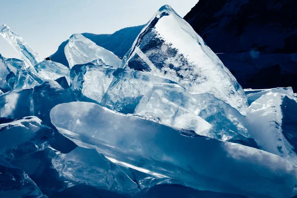 Des Blocs Glace Luisant Soleil Arrière Plan Hivernal Arctique Glace — Photo