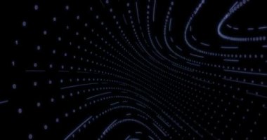 Neon Dijital ikili tünel. Ağ, büyük veri, veri merkezi ve dijital olay için kusursuz döngü 4k arkaplanı.