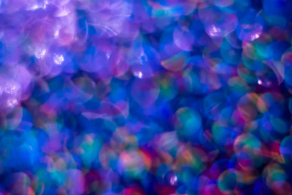 Fondo Festivo Brillo Azul Arco Iris Con Luces Bokeh Concepto — Foto de Stock