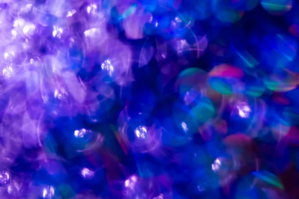 Regenbogenblau Glitzert Festlicher Hintergrund Mit Bokeh Lichtern Festkonzept Für Neujahr — Stockfoto