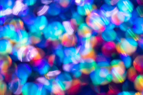 Fondo Festivo Brillo Azul Arco Iris Con Luces Bokeh Concepto — Foto de Stock