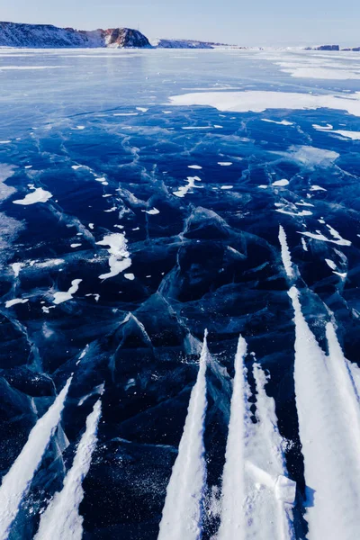 Spektakulärt Vinterlandskap Abstrakt Arktisk Vinter Bakgrund Vinteris Längs Stranden — Stockfoto