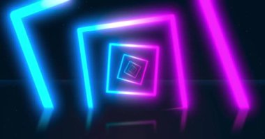 Sonsuz tünel, mavi pembe spektrum, 3D görüntüleme