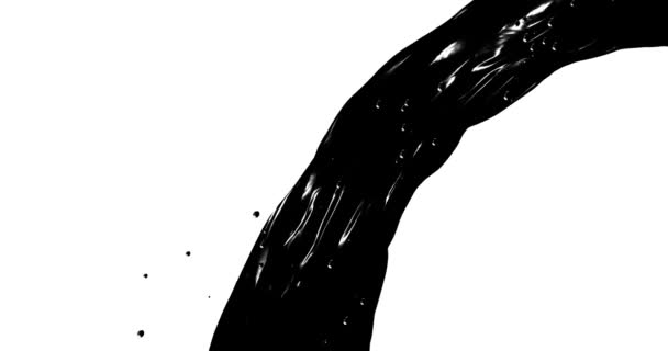 Абстрактный черный поток. Жидкая текстура масла. Цифровой 3D анимационный цикл 4K . — стоковое видео