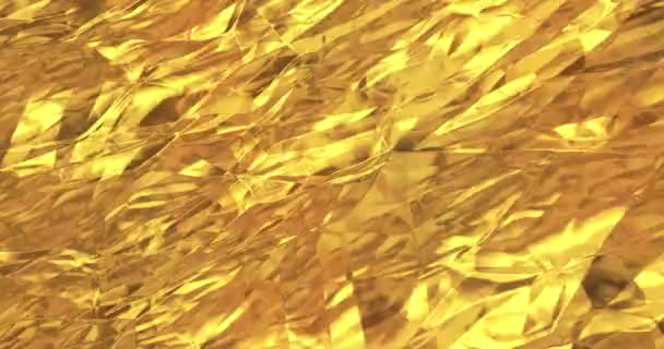 Feuille d'or fond. Texture or 3D rendu boucle 4k — Video