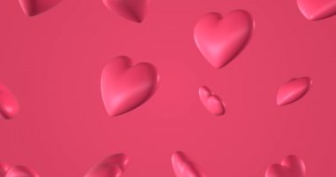Karalama pembe kalpli romantik şablon. Sevgililer Günü, Anneler Günü, yıldönümü, düğün davetiyesi e-kartı. 3B çevrilebilir canlandırma 4k.