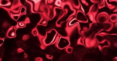 Kırmızı Lav ipeği arka planı. Cazibeli saten dokusu 3D görüntüleme döngüsü 4k. Sihirli Mutlu yıllar animasyonu.