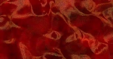Kırmızı metalik parlak ipek arka plan. Cazibeli saten dokusu 3D görüntüleme döngüsü 4k. Sihirli Mutlu yıllar animasyonu.