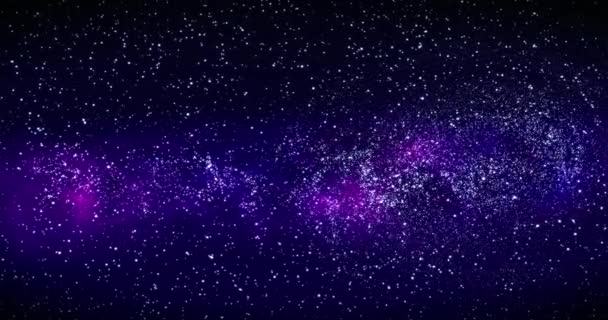 Galaxia en el espacio profundo. Galaxia espiral, animación de la Vía Láctea. Volando a través de campos estelares y nebulosas en el espacio, revelando una galaxia espiral giratoria, representación 3D — Vídeo de stock