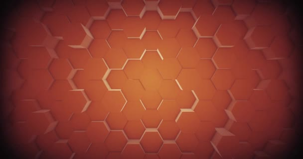 Abstract Geometric Golden Hexagone Wall Texture Seamless Loop Render — Stock Video