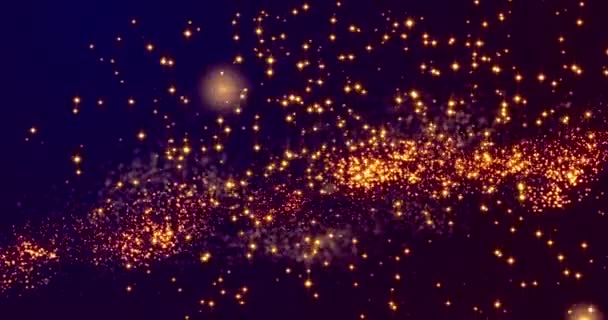 Golden confetti bokeh luces sobre el fondo negro — Vídeo de stock