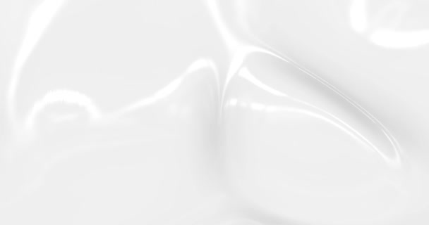 Liquid Abstrato Fundo Branco Suave Textura Brilhante Renderização Fundo Seda — Vídeo de Stock