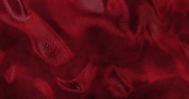 Rosso Sfondo Raso Scintillante Glamour Texture Satinata Loop Rendering — Video Stock