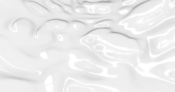 Sfondo Bianco Astratto Liquido Liscio Texture Lucida Rendering Sfondo Seta — Video Stock