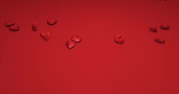 Romantické Roztomilé Padající Polygonální Srdce Valentýn Svatební Událost Pozadí Vykreslování — Stock video